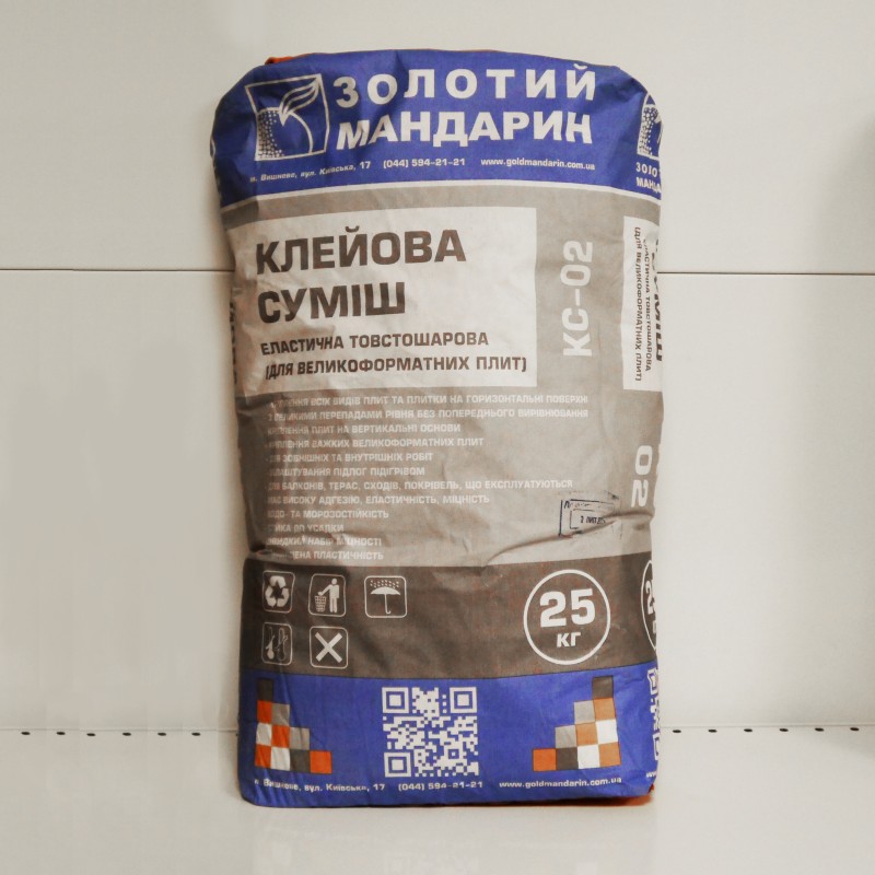 КС-02 Клейова суміш для великоформатних плит