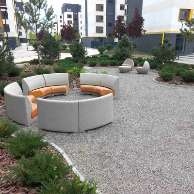 Лавка Пафо радіусна 45 градусів внутрішня зі спинкою (3)
